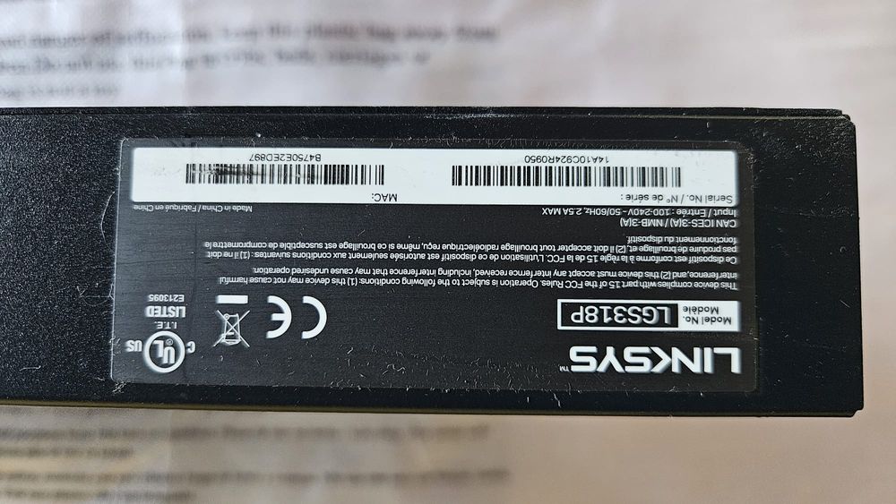 Switch Linksys LGS318P cu POE si cu 2 porturi SFP