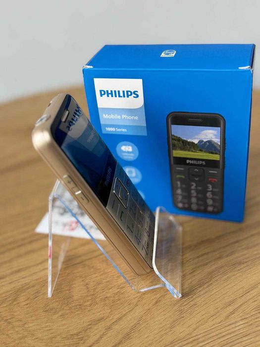 Telefon cu butoane Philips E171L, Dual SIM - Negru / Auriu - Nou