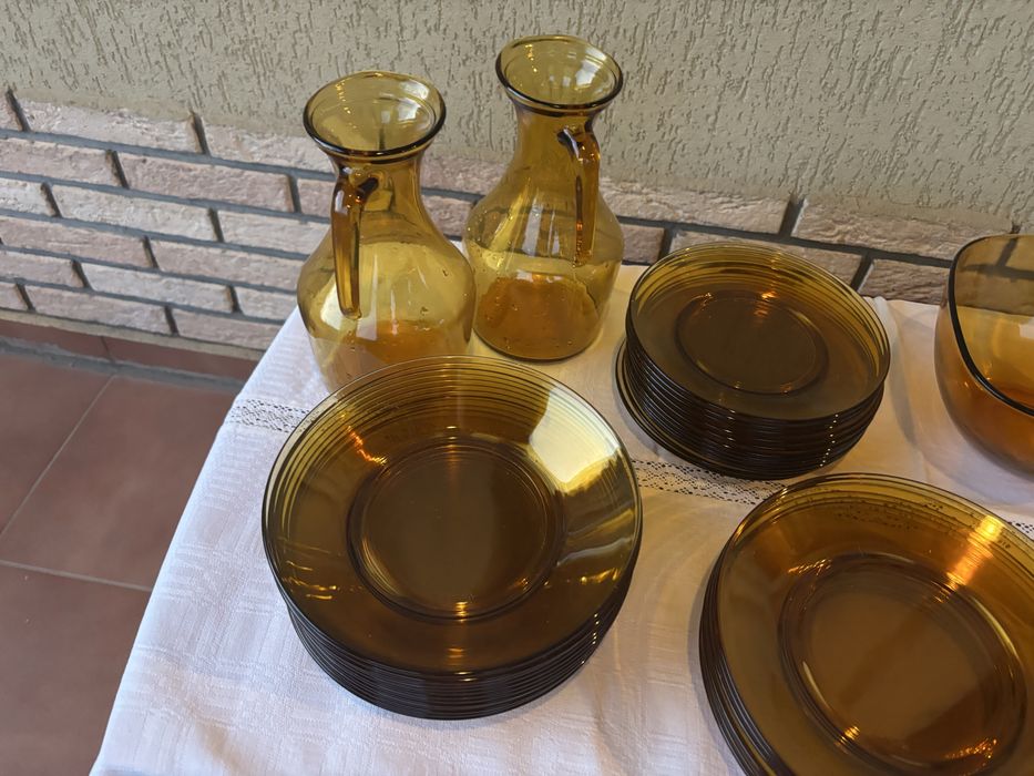 Set masa sticla transparenta