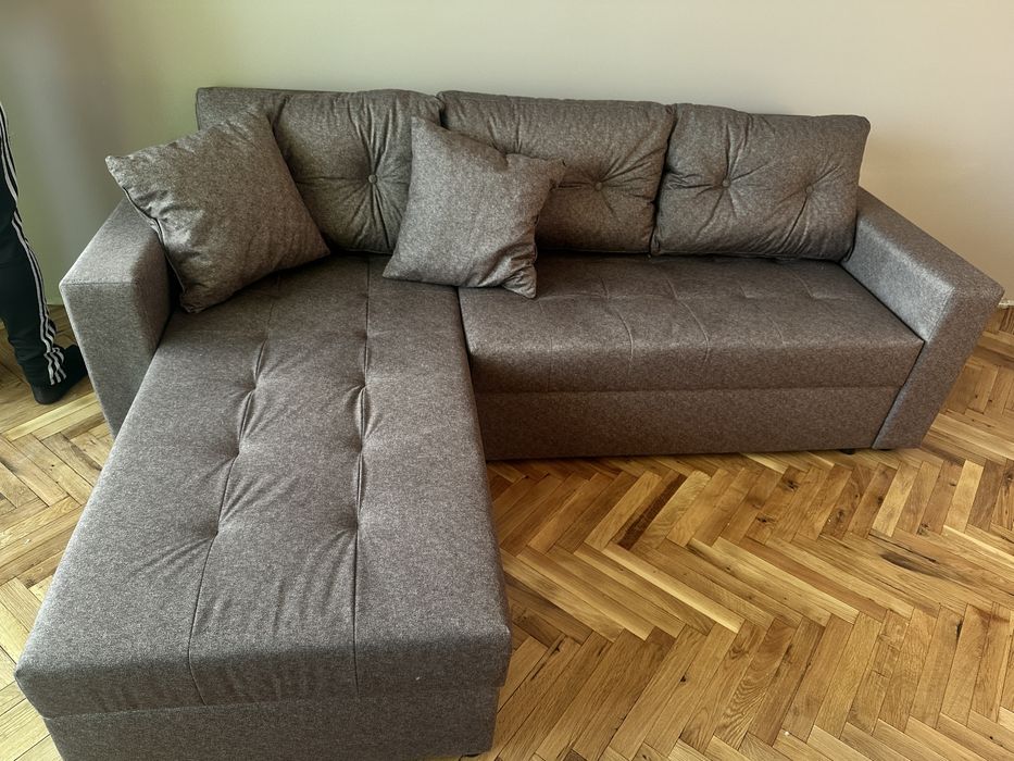 Чисто нов, кафяв ,ъглов диван!