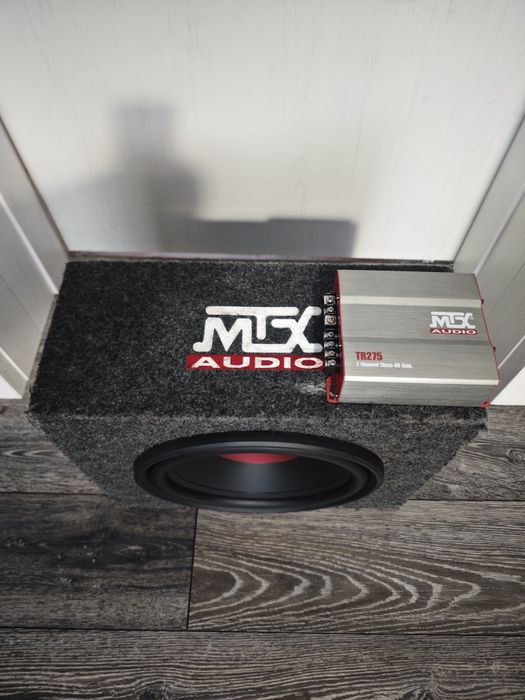 Комплект 2-канален усилвател TX2275 + subwoofer с компресираща кутия RTE12AS, 350 W Мощност RMS, 1000 W Max