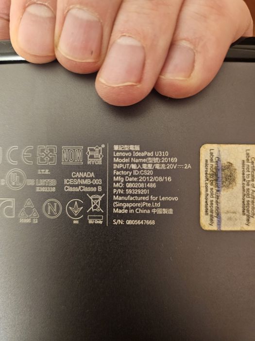 Lenovo IdeaPad U310 Ultrabook — Core i5