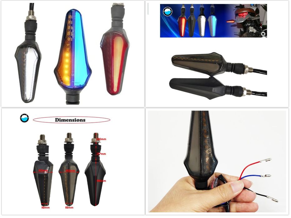 4x Semnalizări moto motocicleta scuter ATV led cursive stop