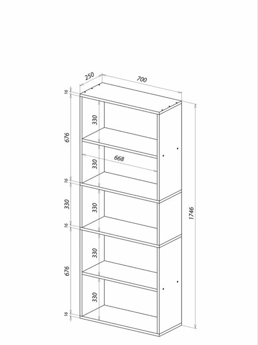 Стеллаж без задней стенки