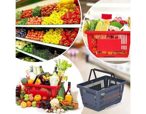 Нови !Налични! Пластмасова кошница за пазаруване - тъмно сива 22л