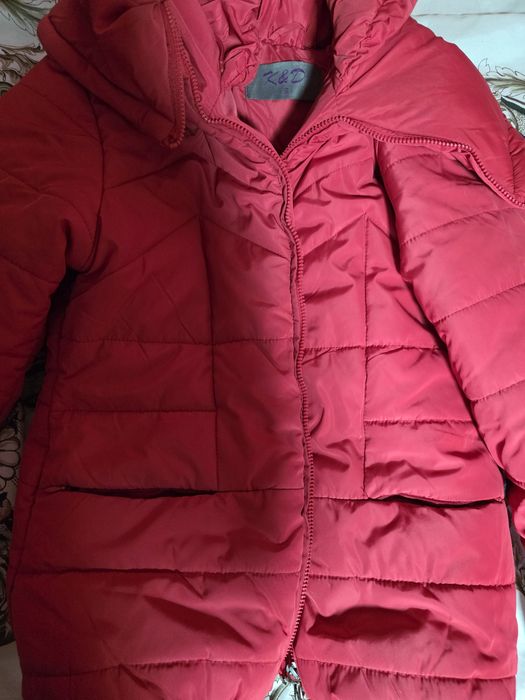 Geacă damă rosie imblănită