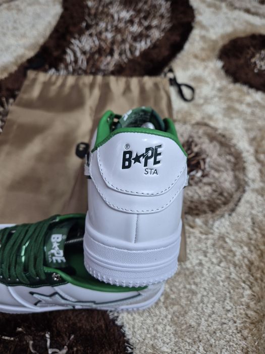 A Bathing Ape Bape Sta Low - White/Green - Mărimea 41 - Noi / Piele Lă