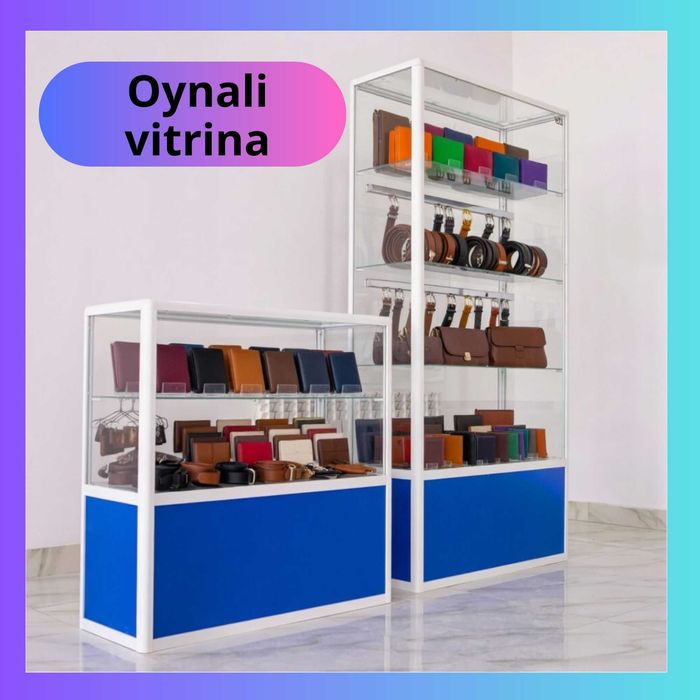 Прилавок витрина, витрина стеклянная, oynaly vitrina va prilavkalar