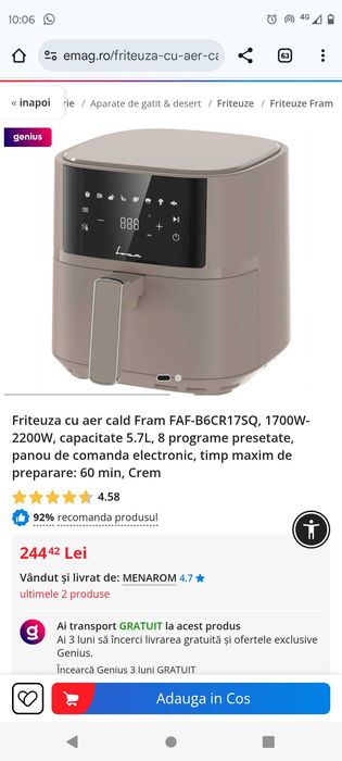 Aer fryer Fram FAF-B6CR17SQ