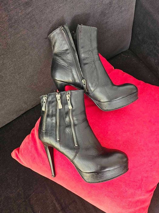 Боти на платформа естествена кожа - НАМАЛЕНИ