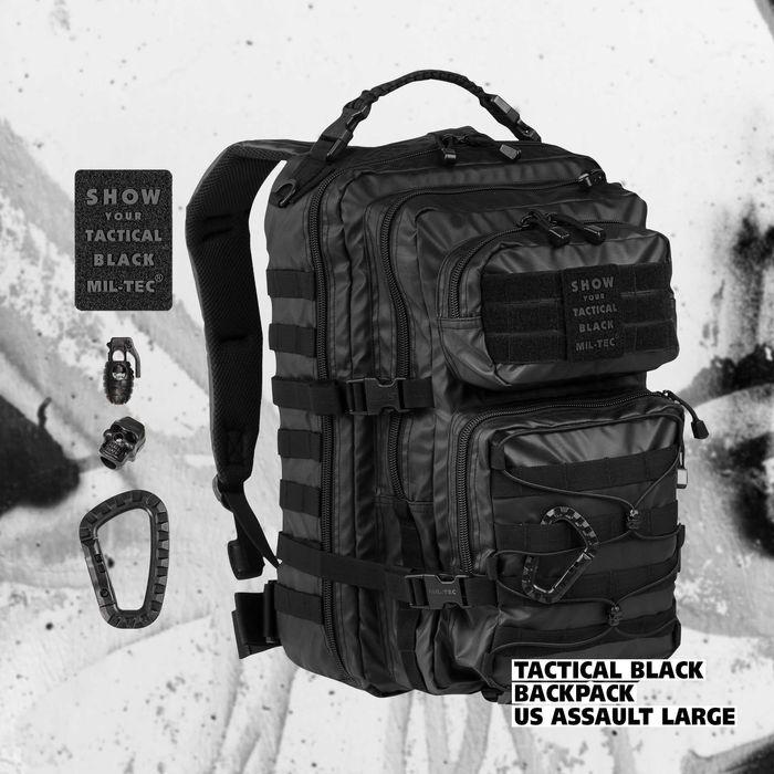 RUCSAC MILTEC Tactical Black 36 Litri - Ghiozdan Impermeabil Militar