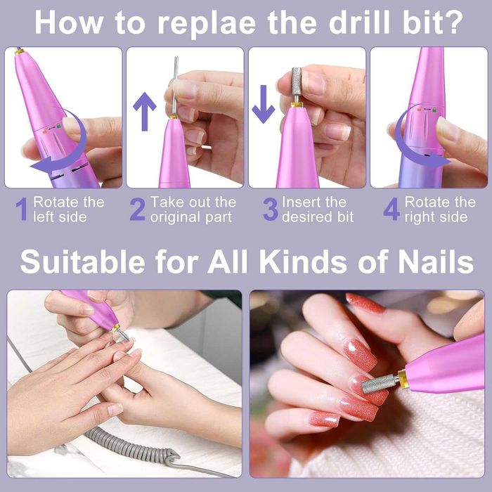 Акумулаторна пила за нокти Cadrim с аксесоари