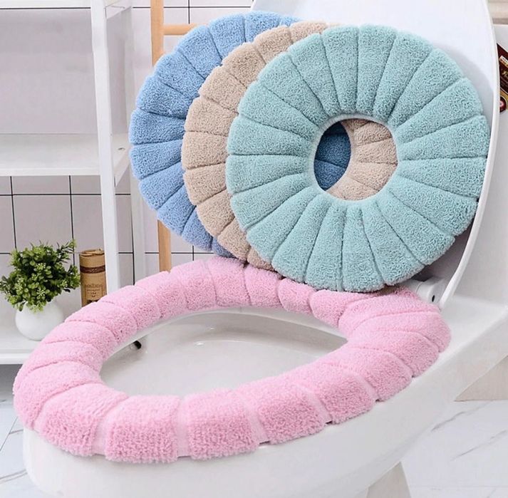 Пухкаво покривало за тоалетна седалка, мека подложка за тоалетна чиния