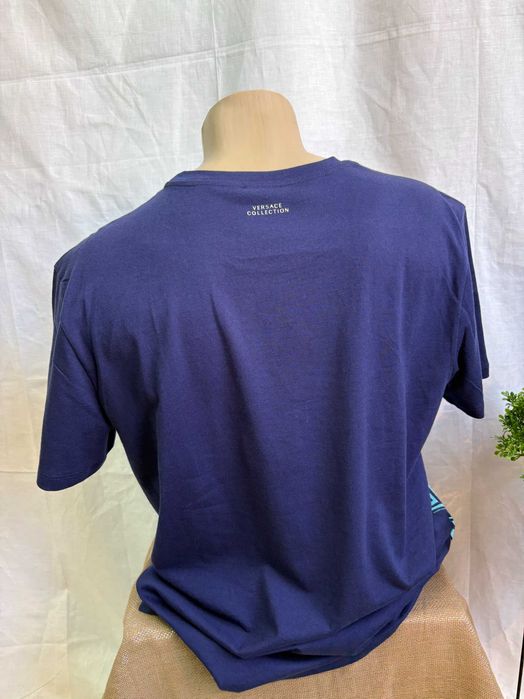 Мъжка тениска Versace Collection с принт, оригинал, нова - S, M, L, XL, XXL - бяло, синьо