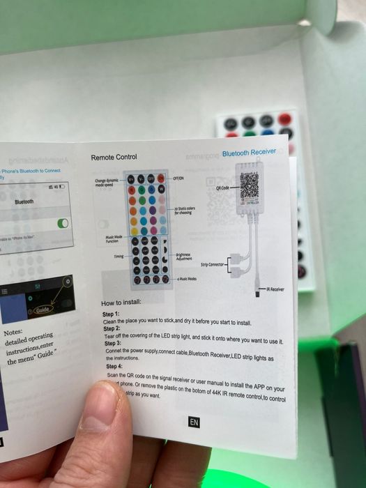 Banda led smart bluetooth rgb 10m cu priza si telecomanda waterproof