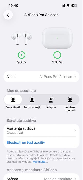 Căști wireless tip in-ear cu încărcare în carcasă