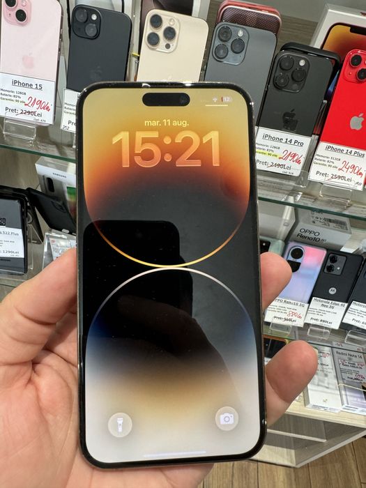 telefon iphone 14 Pro Max 256GB Gold baterie 100%