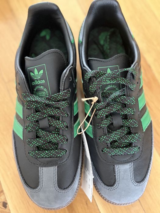 ADIDAS SAMBA OG W Core Black/ Green/ Grey, естествена кожа