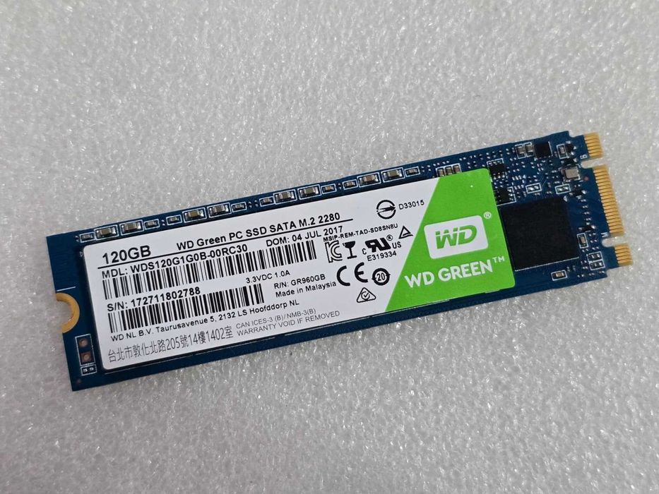 Solid State Drive SSD WD Green 120GB M.2 2280 SATA III WDS120G1G0B-00RC30