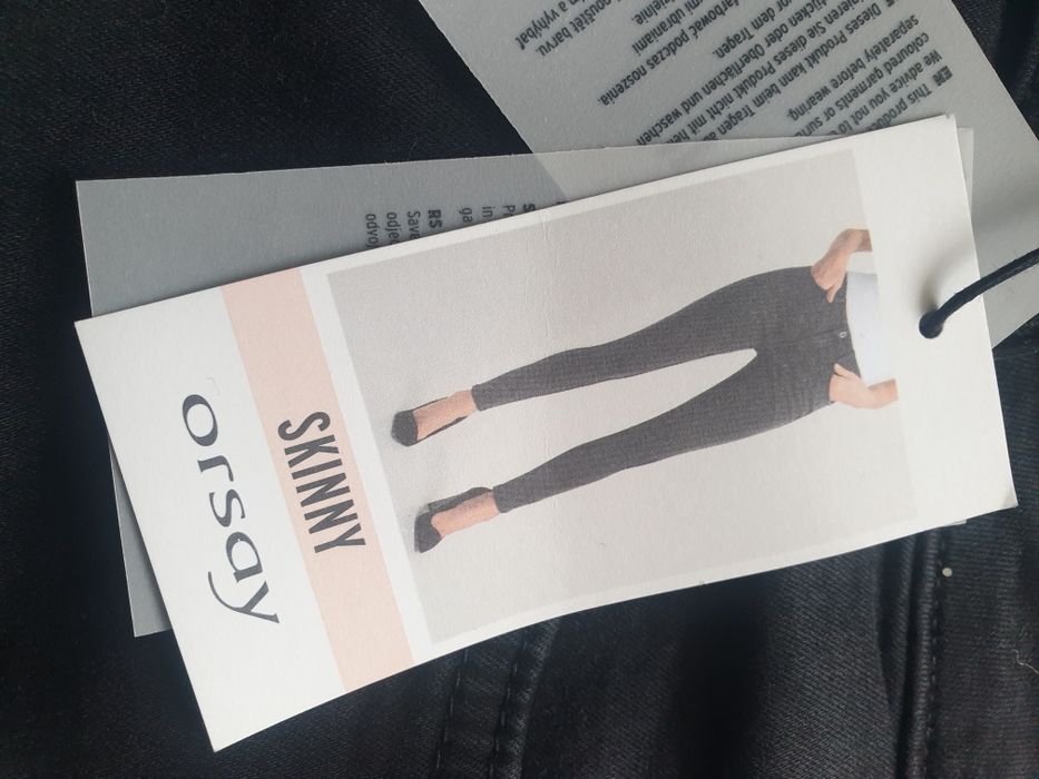 Blugi skinny, talie inalta, marimea 44, culoarea negru