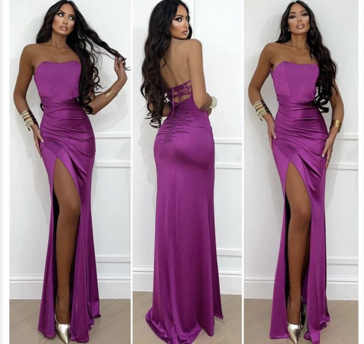 Дамска сатенена рокля