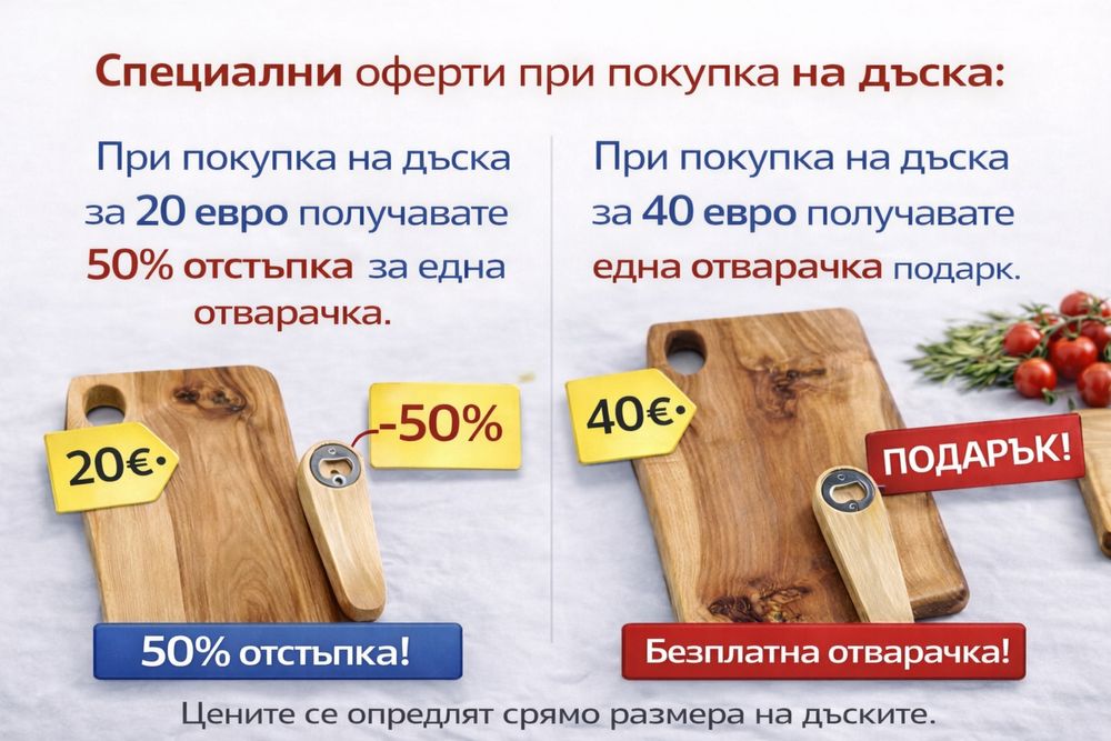 Дъски за мезета от орех отварачки изрисувани дъски подарък юбилей