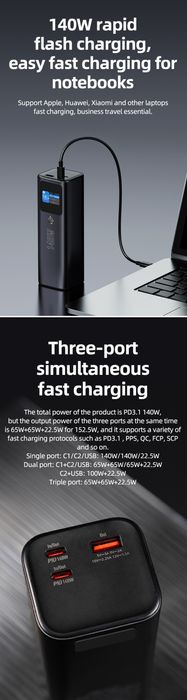 Hoco Q17 PD 140W Power Bank 25000mAh For Laptop/Macbook/Ultrabook