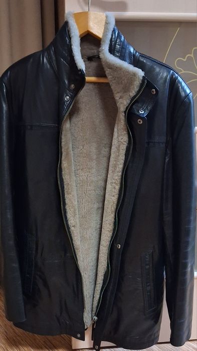Зимняя кожаная куртка