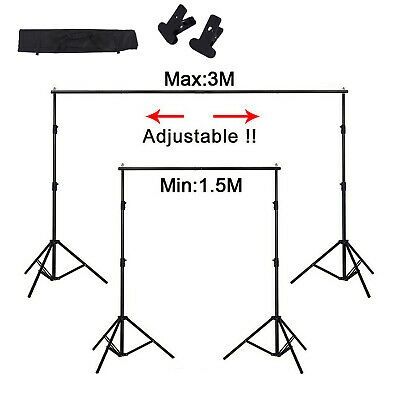 Фотографска фонова система 2х3м с 3бр. фонове с чанта и щипки комплект