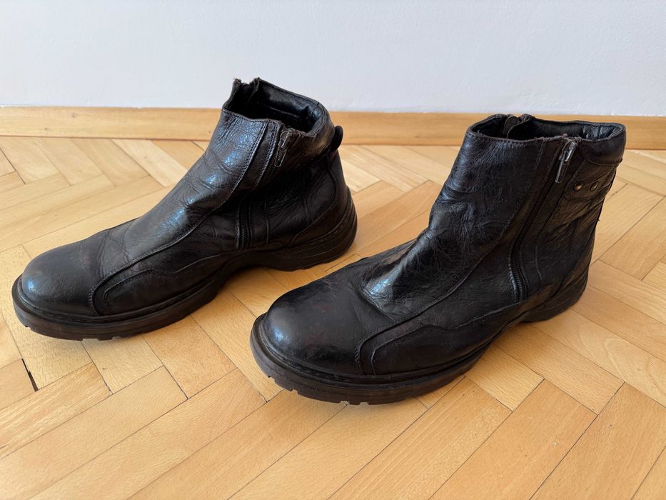 Луксозни запазени мъжки кожени обувки мокасини сандали # 42-43