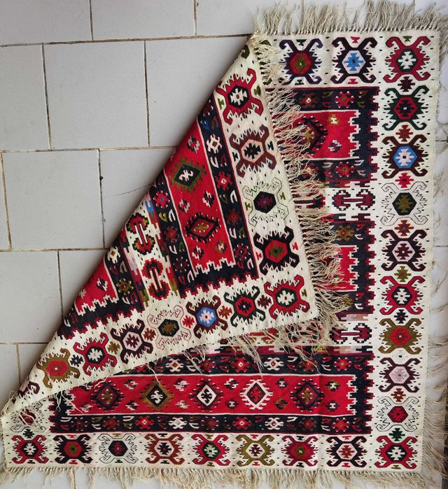 Cuvertura traditionala turceasca tesuta manual covor kilim Sharkoy