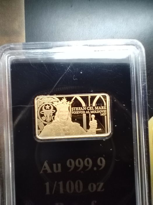 Medalion aur miniatura Stefan Cel Mare -aur pur
