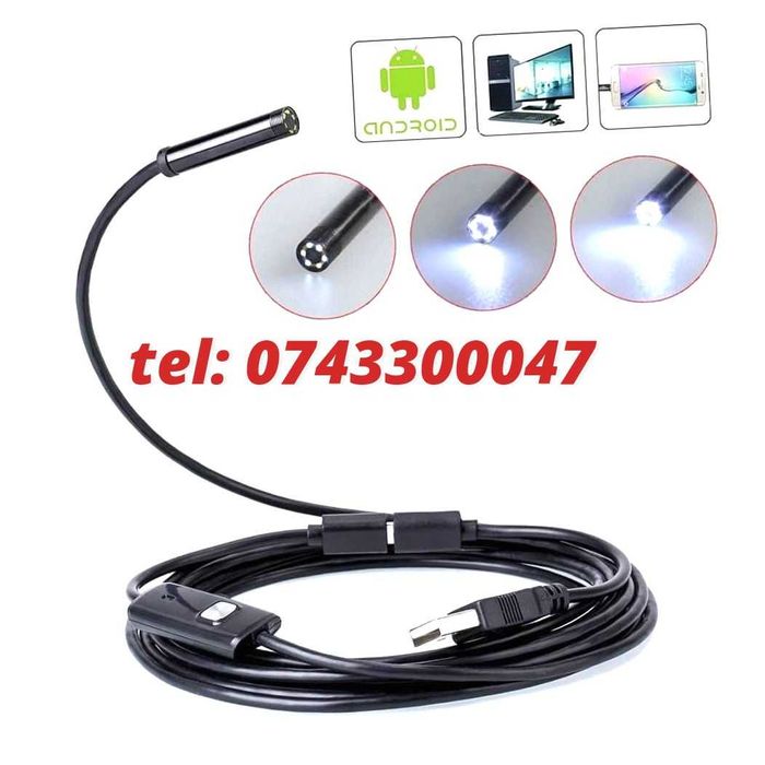 Endoscop  Camera Endoscopica Flexibila Pt Telefon Si Pc
