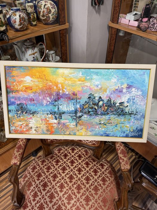 интересна красива картина фазер с маслени бой автор