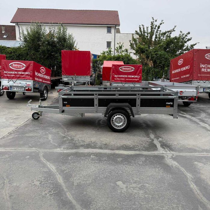Remorcă auto Martz Holz 264R pe foi de arc 750kg basculabila