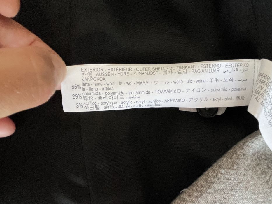 Palton de lana gri la 2 randuri de nasturi Zara Manteco L