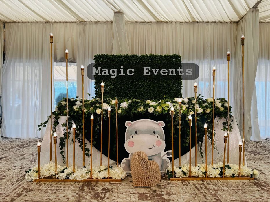 Decor complet - pachet nunta-botez - fum greu panou foto