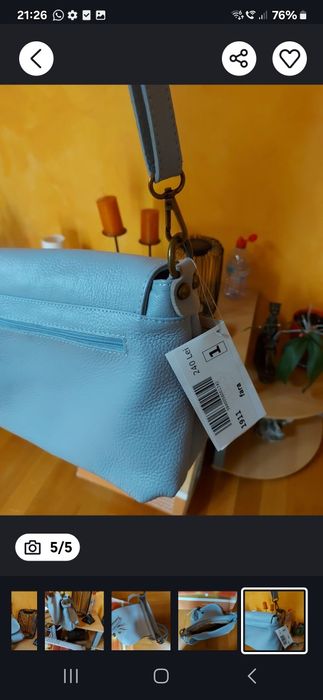 Geanta piele naturala bleo noua