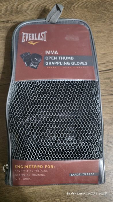 Мъжки граплинг ръкавици EVERLAST Mma ръкавици black EV7561