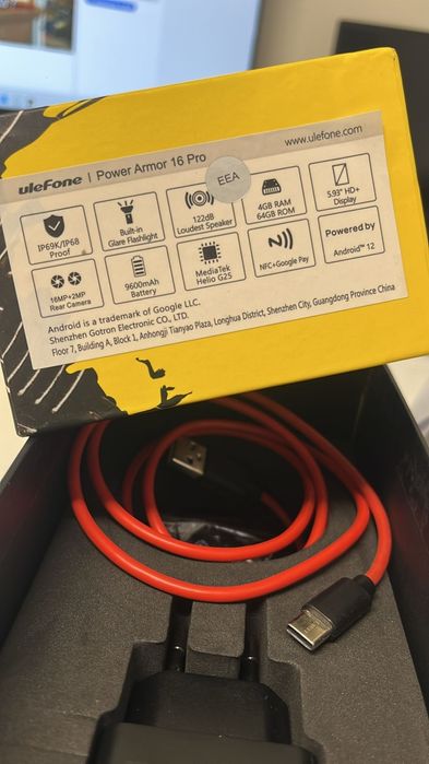 Telefon mobil Ulefone Power Armor 16 Pro, 4G, 64GB, 4GB RAM, Negru