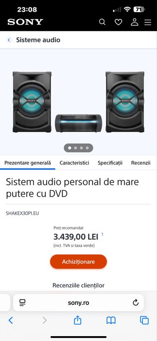 Vind sistem audio Sony