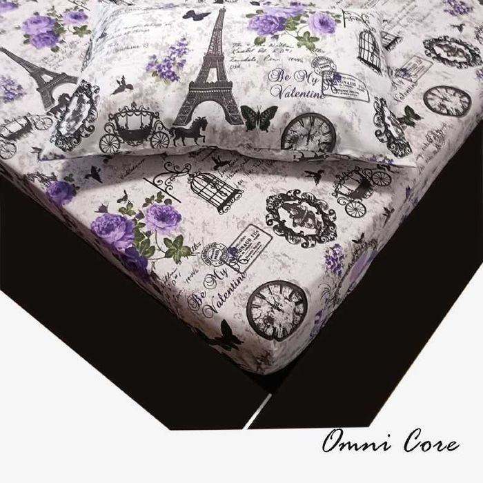 Cearsaf de pat cu elastic + 2 fete de perna