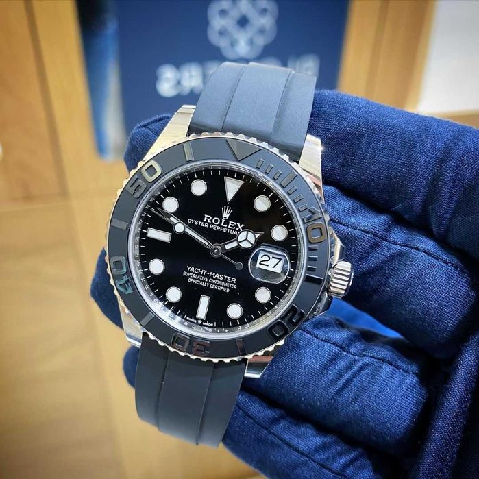 rolex yacht-master 42mm сребро/каучук
