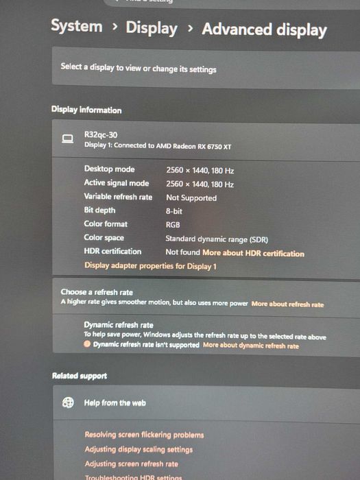 Monitor Gaming Curbat 2k LED VA Lenovo Legion 31.5 QHD (2560x1440), 180Hz, 0.5 ms AMD FreeSync™