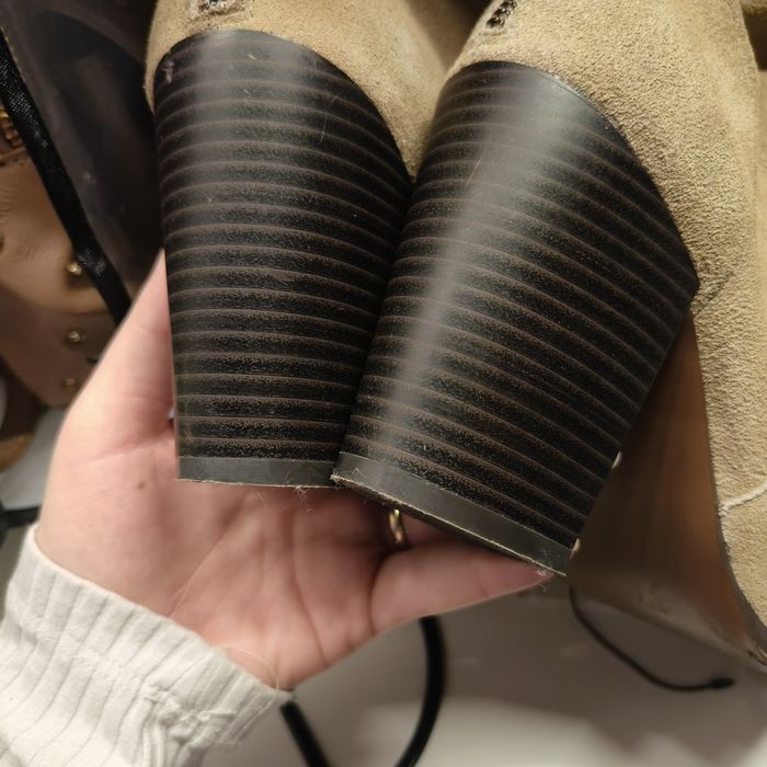 Botine piele nabuc grej 37 Reserved