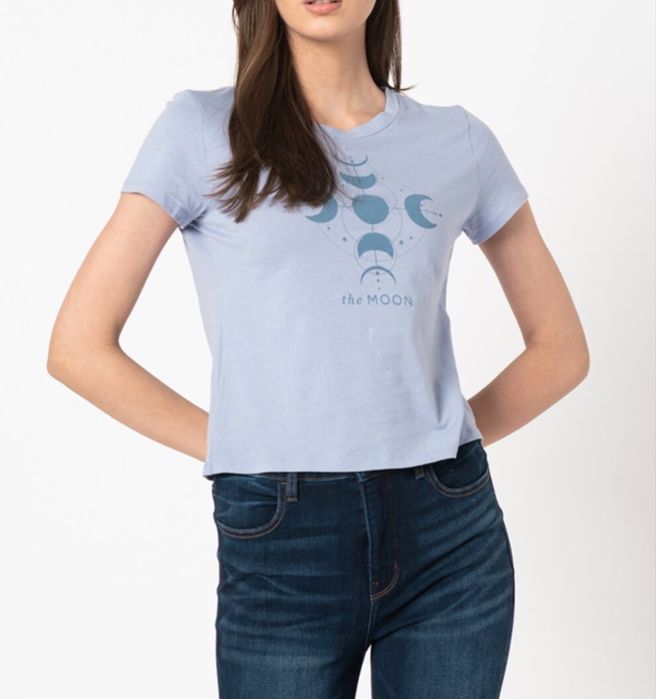 Tricou American Eagle pe albastru cu forma lunii