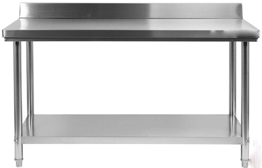Masă Inox 1200x700x850 mm cu Rebord si Poliță Inferioară Demontabilă