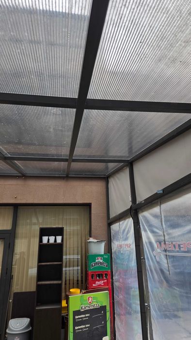Навес за тераса, заведение, двор. Стоманена констр, поликарбонат,винил