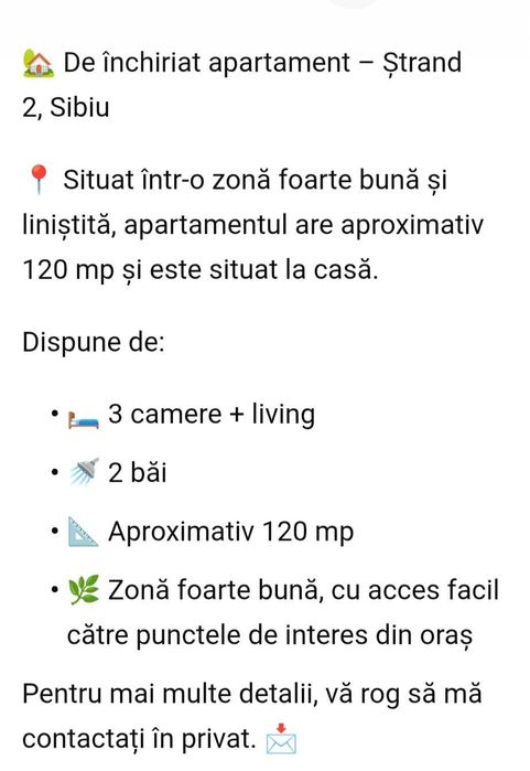 Apartament la casa de închiriat, Ștrand 2, Sibiu, 120mp