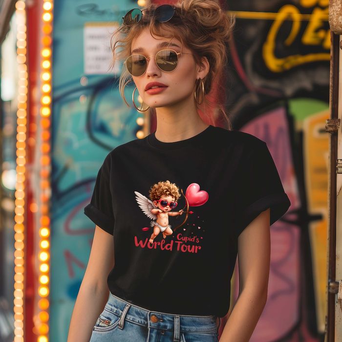 Забавни Дамски тениски с Вино, Купидон, Stay Single and happy